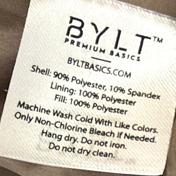 BYLT Harbor Puffer Full Zip Quilted Insulated Ripstop Texture Jacket L Brown - Picture 9 of 11